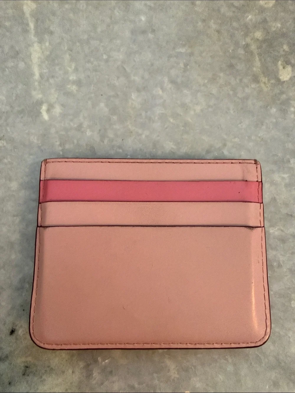 Cartier Pink Leather Card Case with Gold Double C Logo